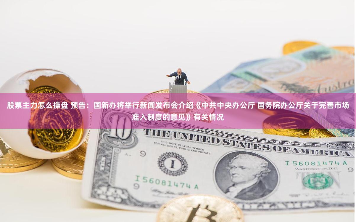 股票主力怎么操盘 预告：国新办将举行新闻发布会介绍《中共中央办公厅 国务院办公厅关于完善市场准入制度的意见》有关情况